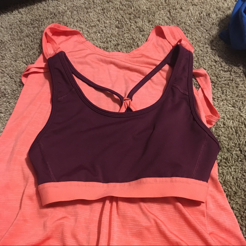 Workout tank with built in sports bra